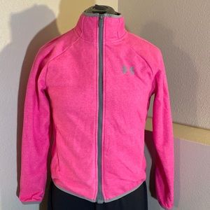 Under Armour Youth Large Pink and Grey Fleece Zip